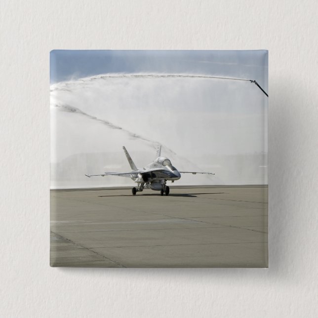 Badge Carré 5 Cm Un avion F-18 (Devant)