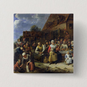 Badge Carré 5 Cm Un banquet de village