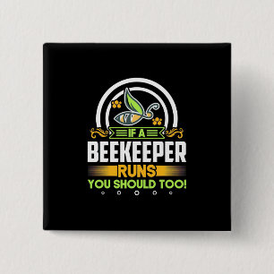 Badge Carré 5 Cm Un Beekeeper Fonctionne Vous Devrait Aussi
