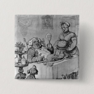 Badge Carré 5 Cm Un bon repas,