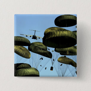 Badge Carré 5 Cm Un C-17 Globemaster III de l'Armée de l'Air d'USA