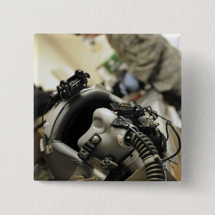 Badge Carré 5 Cm Un casque entièrement assemblé d'équipage des