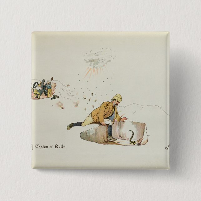 Badge Carré 5 Cm Un choix des maux du ligueur de (Devant)