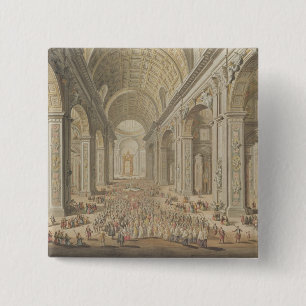 Badge Carré 5 Cm Un cortège en St Peter, Rome (la semaine au-dessu