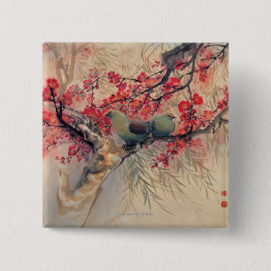 Badge Carré 5 Cm Un couple au printemps