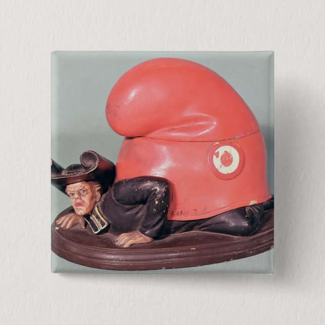 Badge Carré 5 Cm Un encrier encastré ou un pot de tabac (Devant)