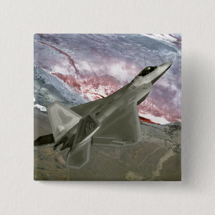 Badge Carré 5 Cm Un F/A-22 Raptor pilote une mission de formation