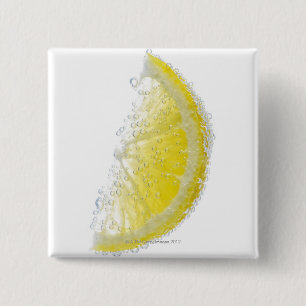 Badge Carré 5 Cm Un fruit organique mûr juteux de cale de citron
