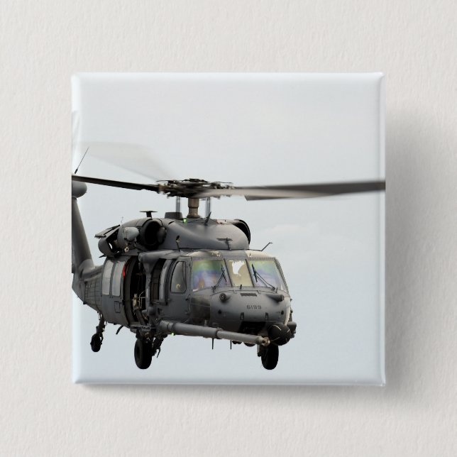 Badge Carré 5 Cm Un hélicoptère HH-60 Pave Hawk (Devant)