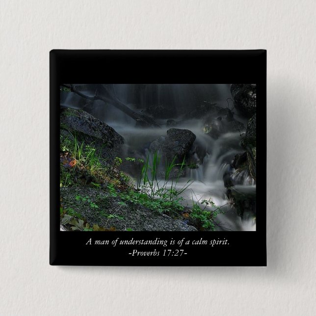 Badge Carré 5 Cm Un homme de la compréhension est d'une goupille (Devant)