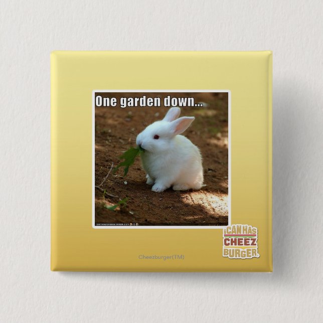 Badge Carré 5 Cm Un jardin Down� (Devant)