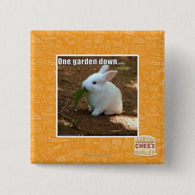 Badge Carré 5 Cm Un jardin Down� (Devant)