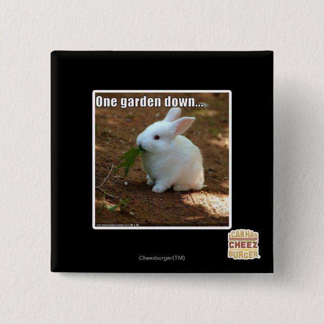 Badge Carré 5 Cm Un jardin Down� (Devant)