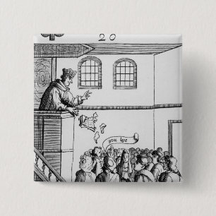 Badge Carré 5 Cm Un jésuite prêchant contre notre bible