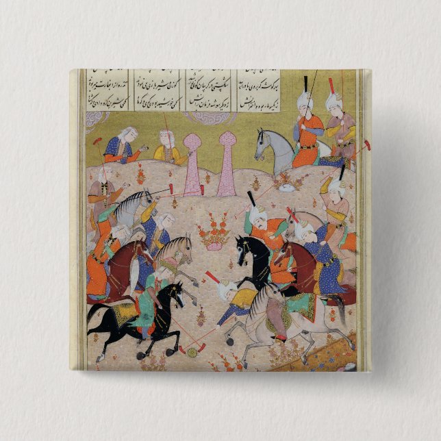 Badge Carré 5 Cm Un jeu de polo (Devant)