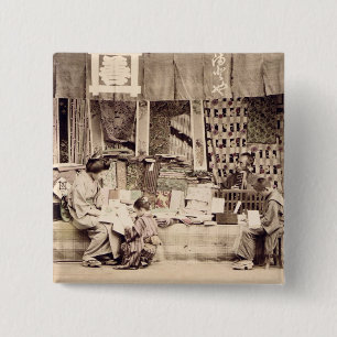 Badge Carré 5 Cm Un magasin japonais de tissu, c.1890 (phot coloré