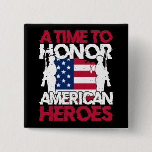 Badge Carré 5 Cm Un moment pour honorer les héros américains
