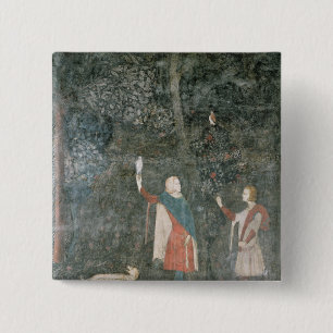 Badge Carré 5 Cm Un monsieur colportant, de la salle de mâle, 1343