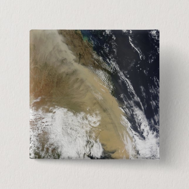 Badge Carré 5 Cm Un mur de poussière tendu du nord du Queensla (Devant)