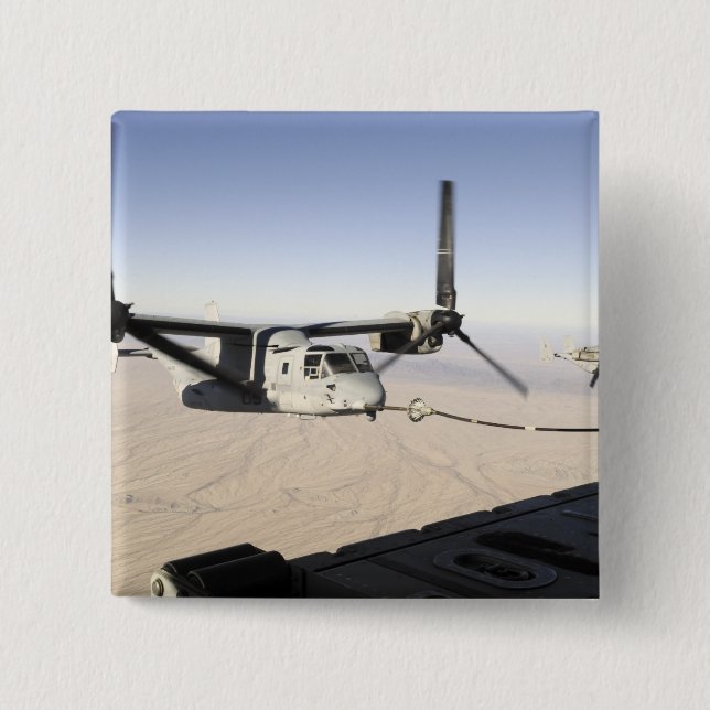 Badge Carré 5 Cm Un MV-22 Osprey ravitaille le mi-vol (Devant)