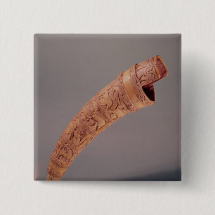 Badge Carré 5 Cm Un oliphant, du trésor de St Sernin