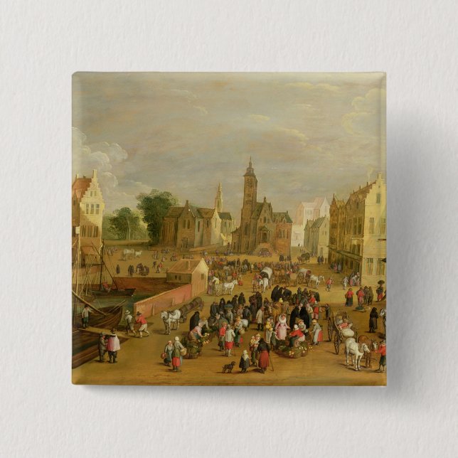 Badge Carré 5 Cm Un port (Devant)