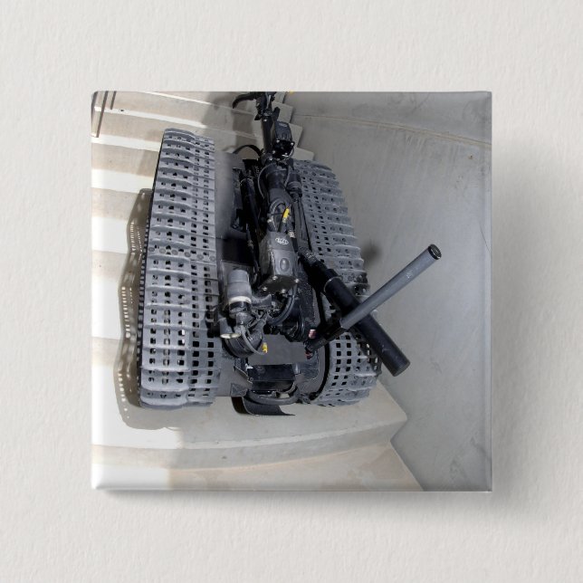 Badge Carré 5 Cm Un robot Talon 3B escalade un vol de stai (Devant)