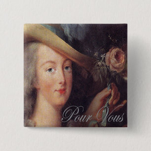 Badge Carré 5 Cm Un rose versent vous.
