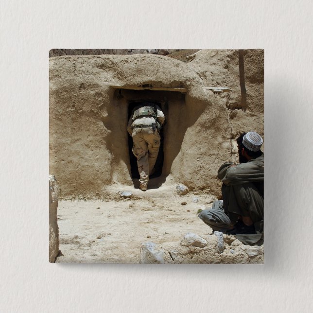 Badge Carré 5 Cm Un soldat de la Garde nationale (Devant)