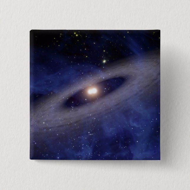 Badge Carré 5 Cm Un système solaire éloigné (Devant)