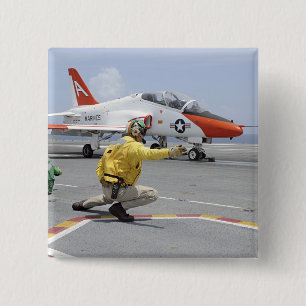 Badge Carré 5 Cm Un tireur à bord du porte-avions