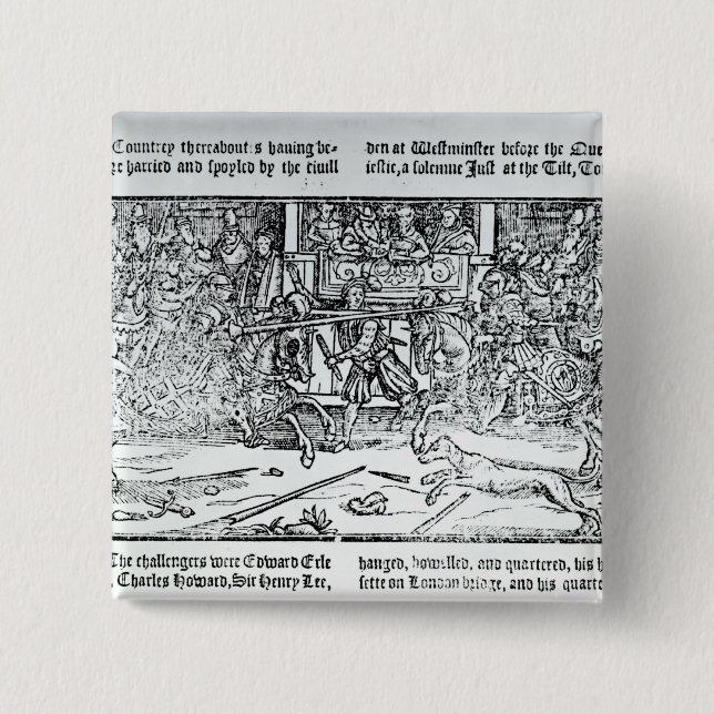 Badge Carré 5 Cm Un tournoi joutant (Devant)