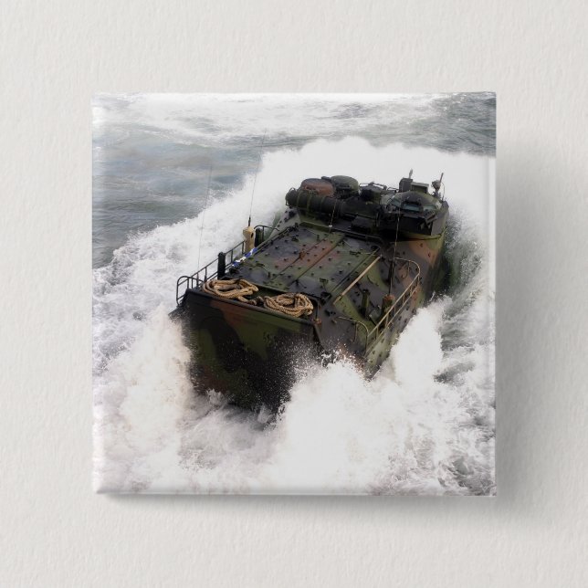 Badge Carré 5 Cm Un véhicule d'assaut amphibie 2 (Devant)