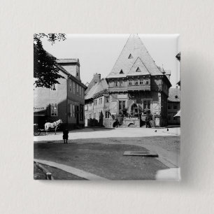 Badge Carré 5 Cm Un vieil hôtel dans la place, Goslar, c.1910