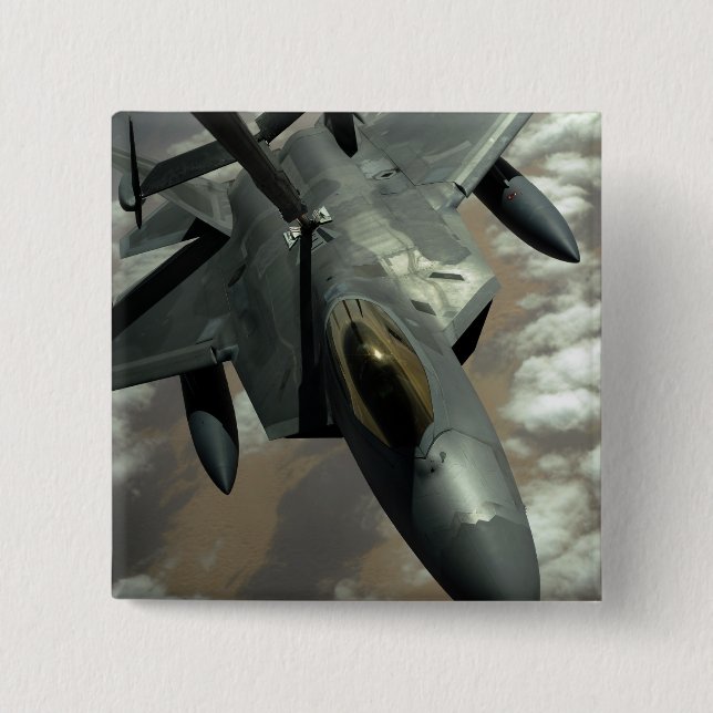 Badge Carré 5 Cm Un voleur F-22 de l'armée de l'air américaine est  (Devant)