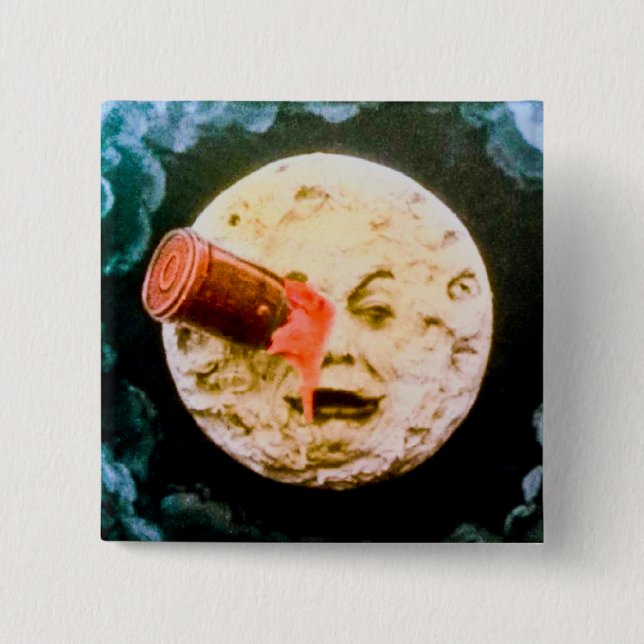 Badge Carré 5 Cm Un voyage à la lune (Devant)