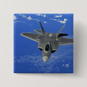 Badge Carré 5 Cm Une Armée de l'Air d'USA F-22 Raptor en vol près