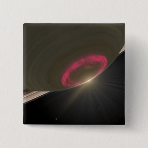 Badge Carré 5 Cm Une aurore rouge cerise