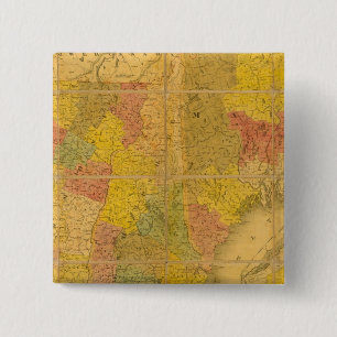 Badge Carré 5 Cm Une carte des États de la Nouvelle-Angleterre