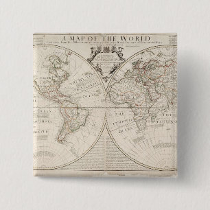 Badge Carré 5 Cm Une carte du monde