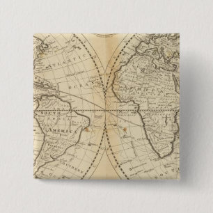 Badge Carré 5 Cm Une carte du monde
