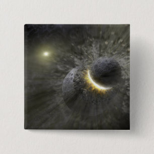 Badge Carré 5 Cm Une collision entre les objets massifs dans