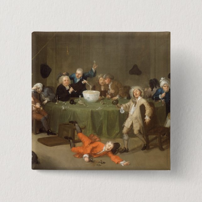 Badge Carré 5 Cm Une conversation moderne de minuit, c.1732 (Devant)