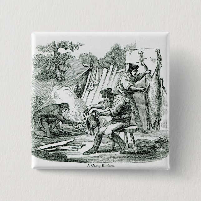 Badge Carré 5 Cm Une cuisine de camp, 1856 (Devant)