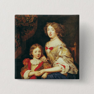 Badge Carré 5 Cm Une femme et son fils