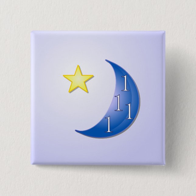 Badge Carré 5 Cm Une fois dans une lune bleue (Devant)