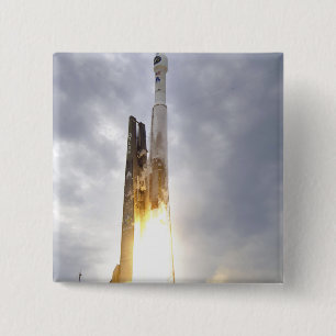 Badge Carré 5 Cm Une fusée unie de l'atlas V d'Alliance de