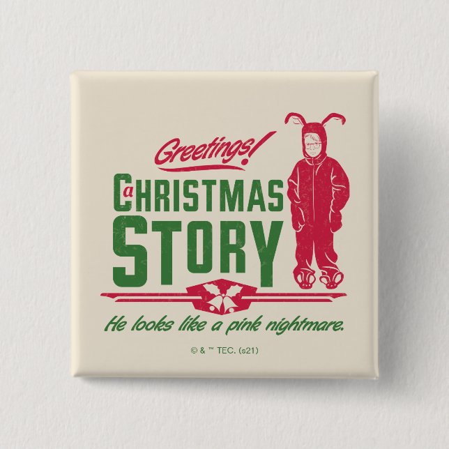 Badge Carré 5 Cm Une histoire de Noël | Il ressemble à un cauchemar (Devant)