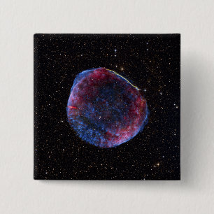 Badge Carré 5 Cm Une image composite du domaine SN 1006 supernova