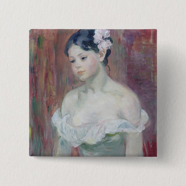 Badge Carré 5 Cm Une jeune fille, 1893 (Devant)